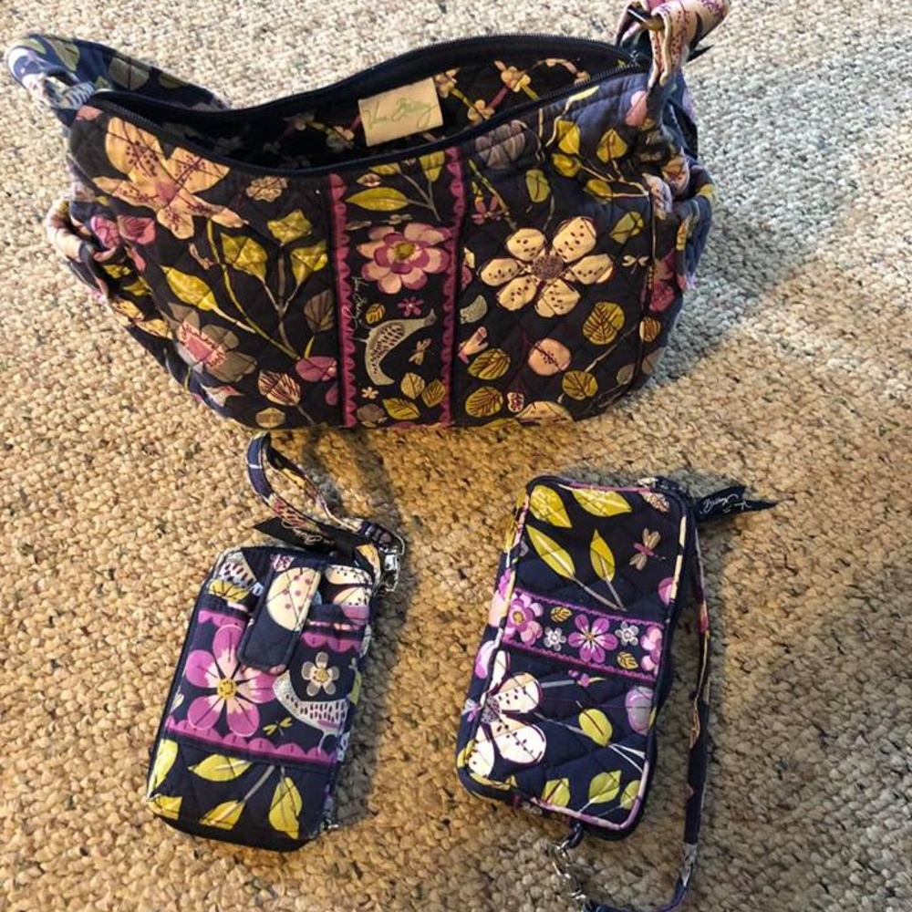 3-piece vera Bradley Cross body  clutch wristlet